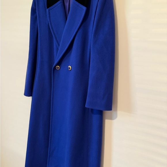 John Weitz Vintage Vibes 60s Inspired Sapphire Blue Wool Women's Pea Coat - Picture 4 of 16